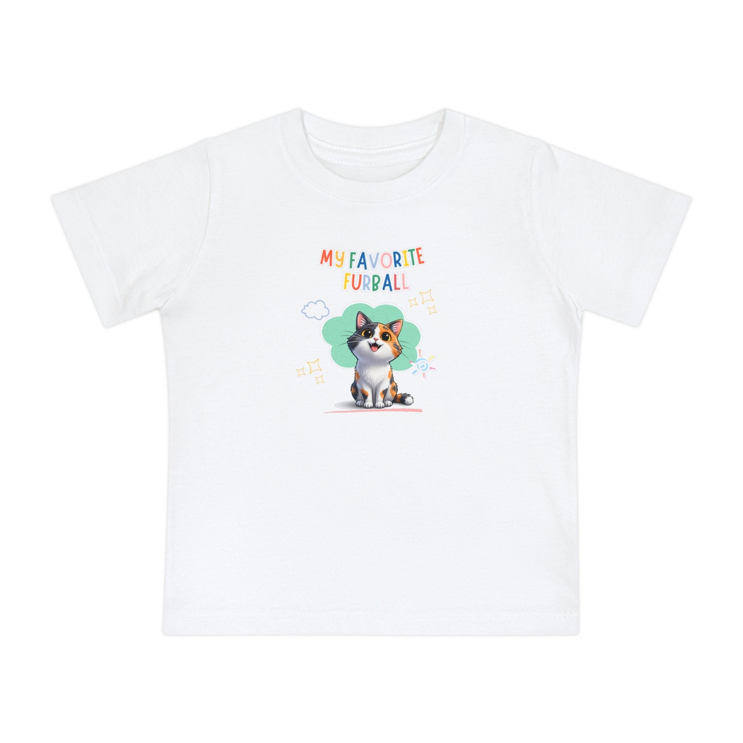 Short hair calico cat Favorite Furball Baby Tee