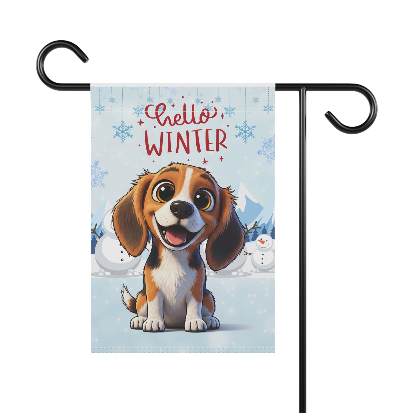 Beagle Hello Winter Garden Banner