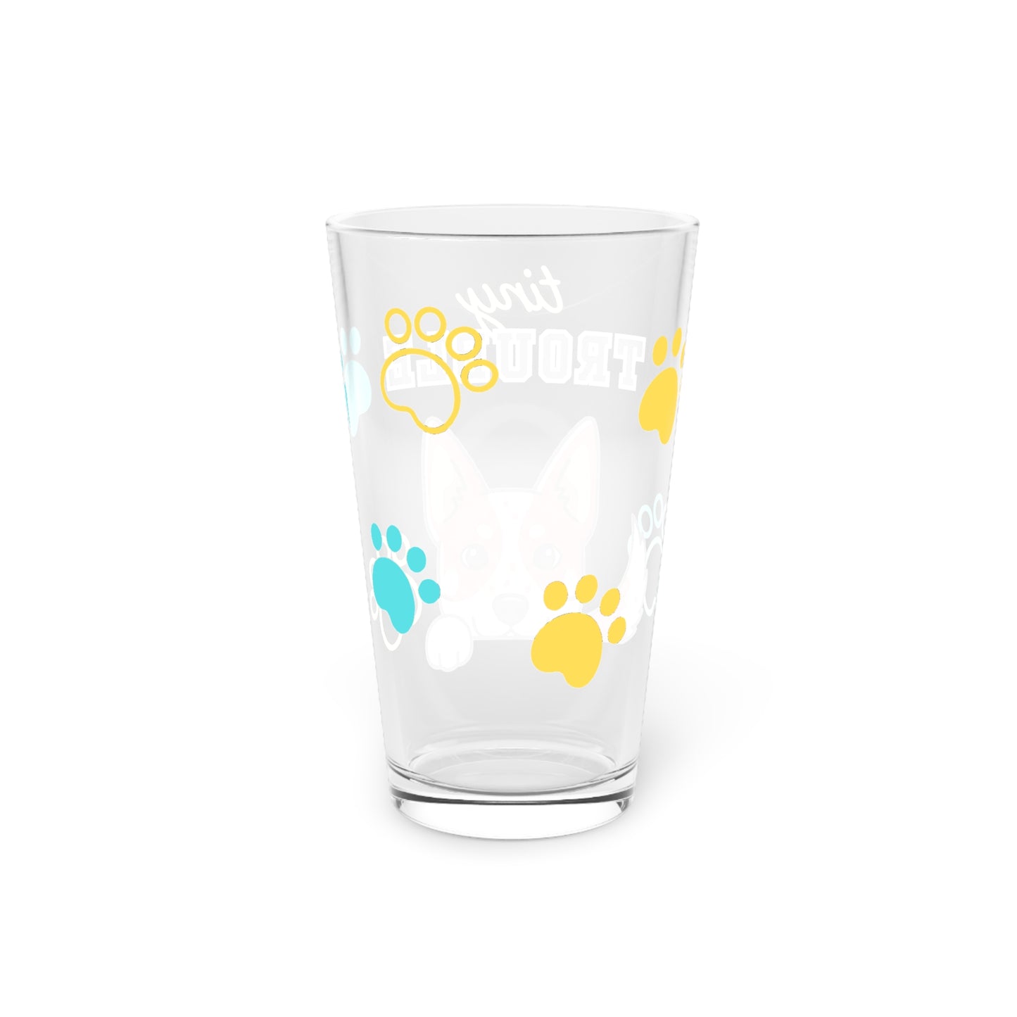 Red Heeler Tiny Trouble Pint Glass