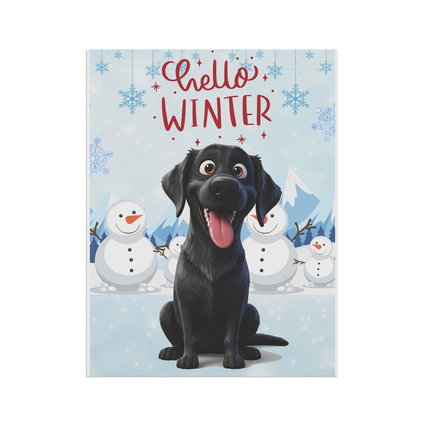 Labrador Hello Winter Garden Banner