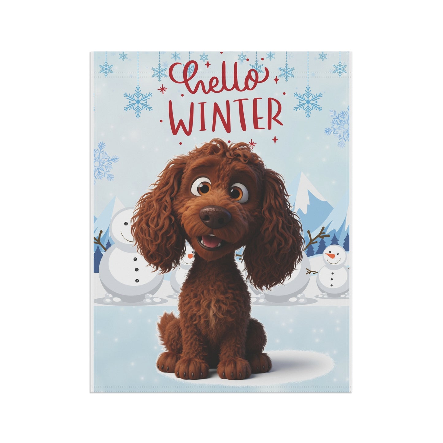Spaniel Hello Winter Garden Banner