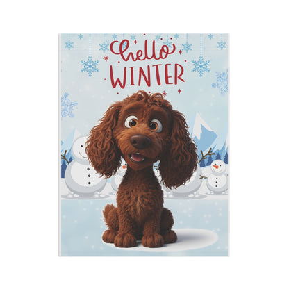 Spaniel Hello Winter Garden Banner