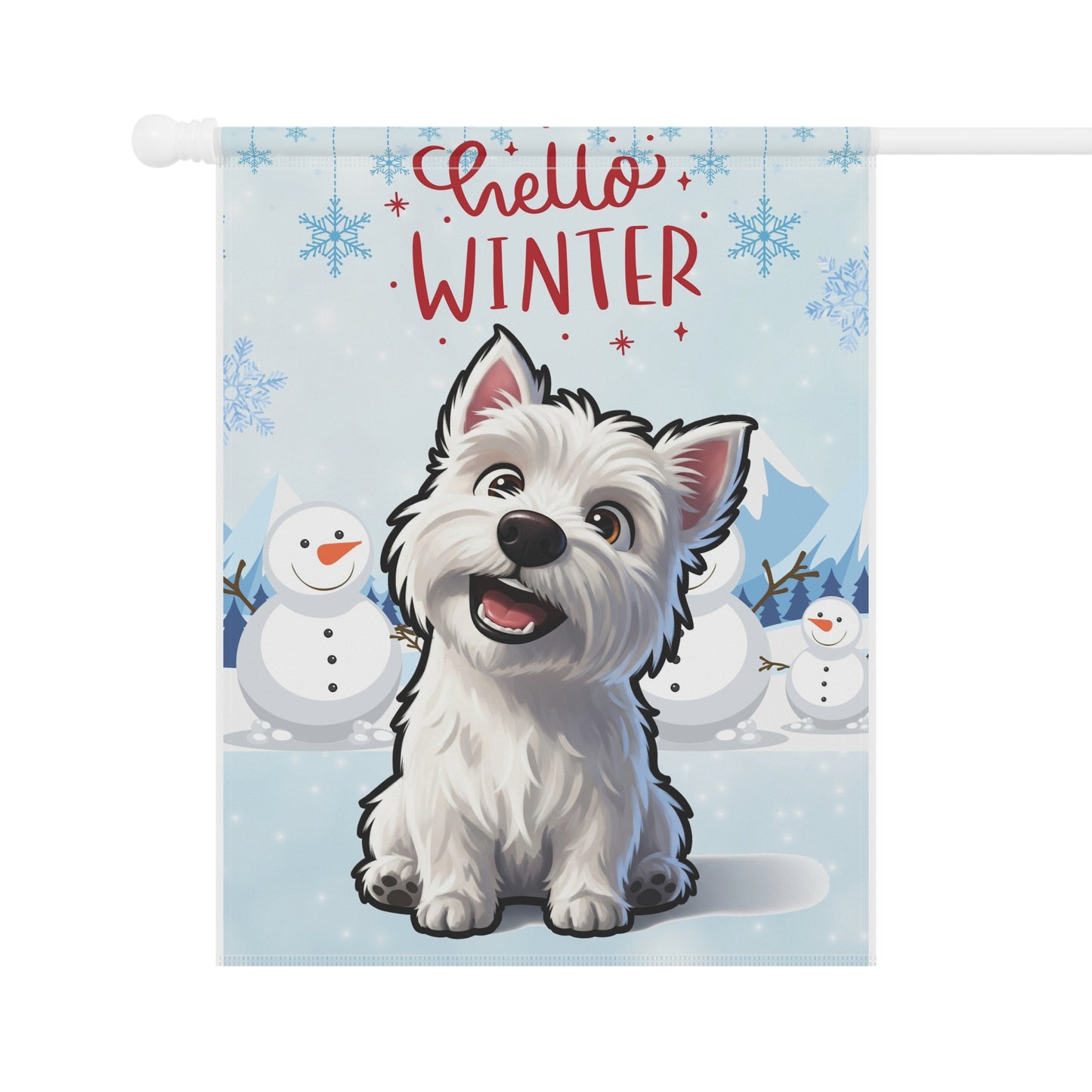 Westie Hello Winter Garden Banner