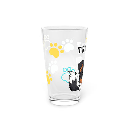 Border Collie Tiny Trouble Pint Glass
