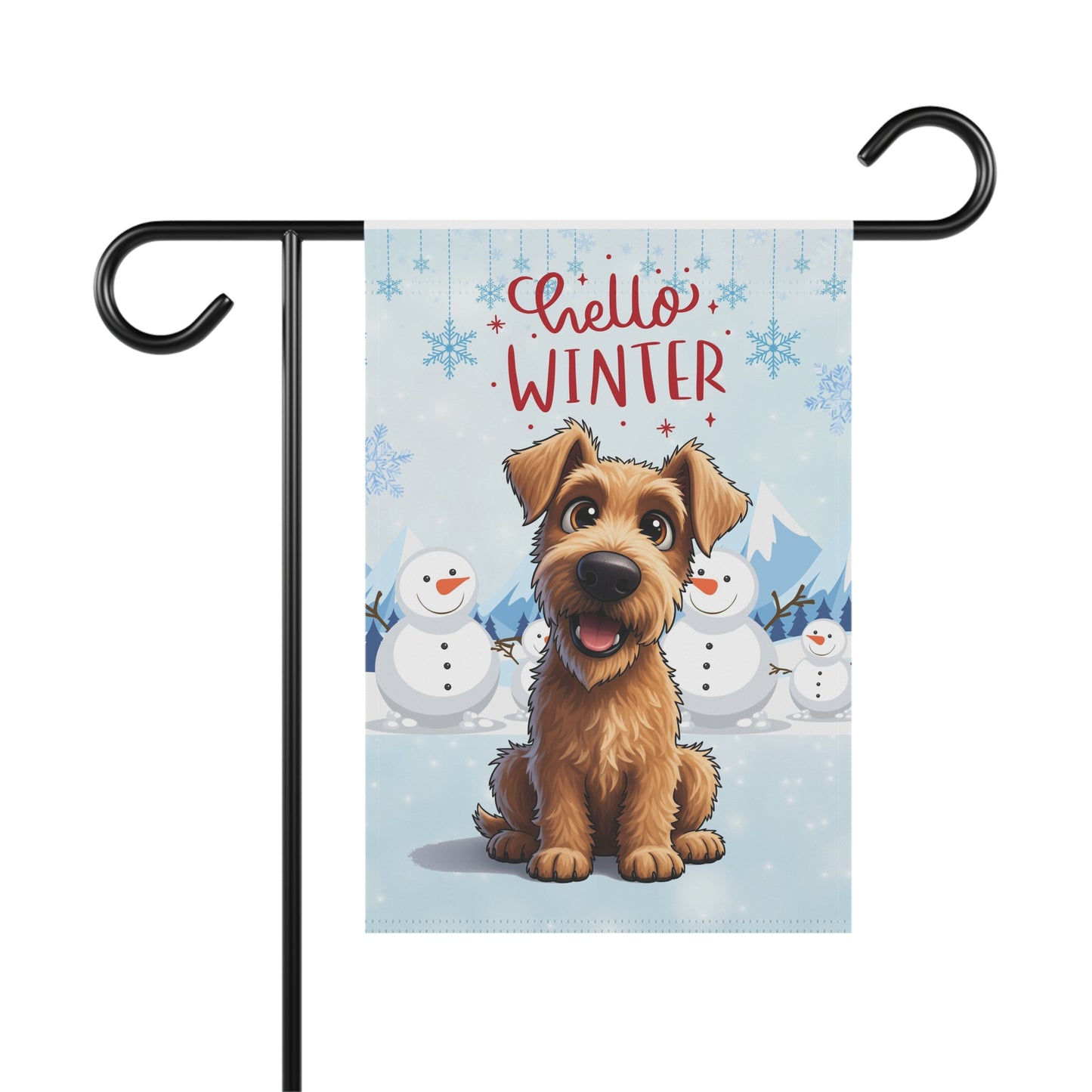Irish Terrier Hello Winter Garden Banner