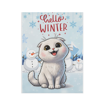 Scottish Fold Hello Winter Garden Banner