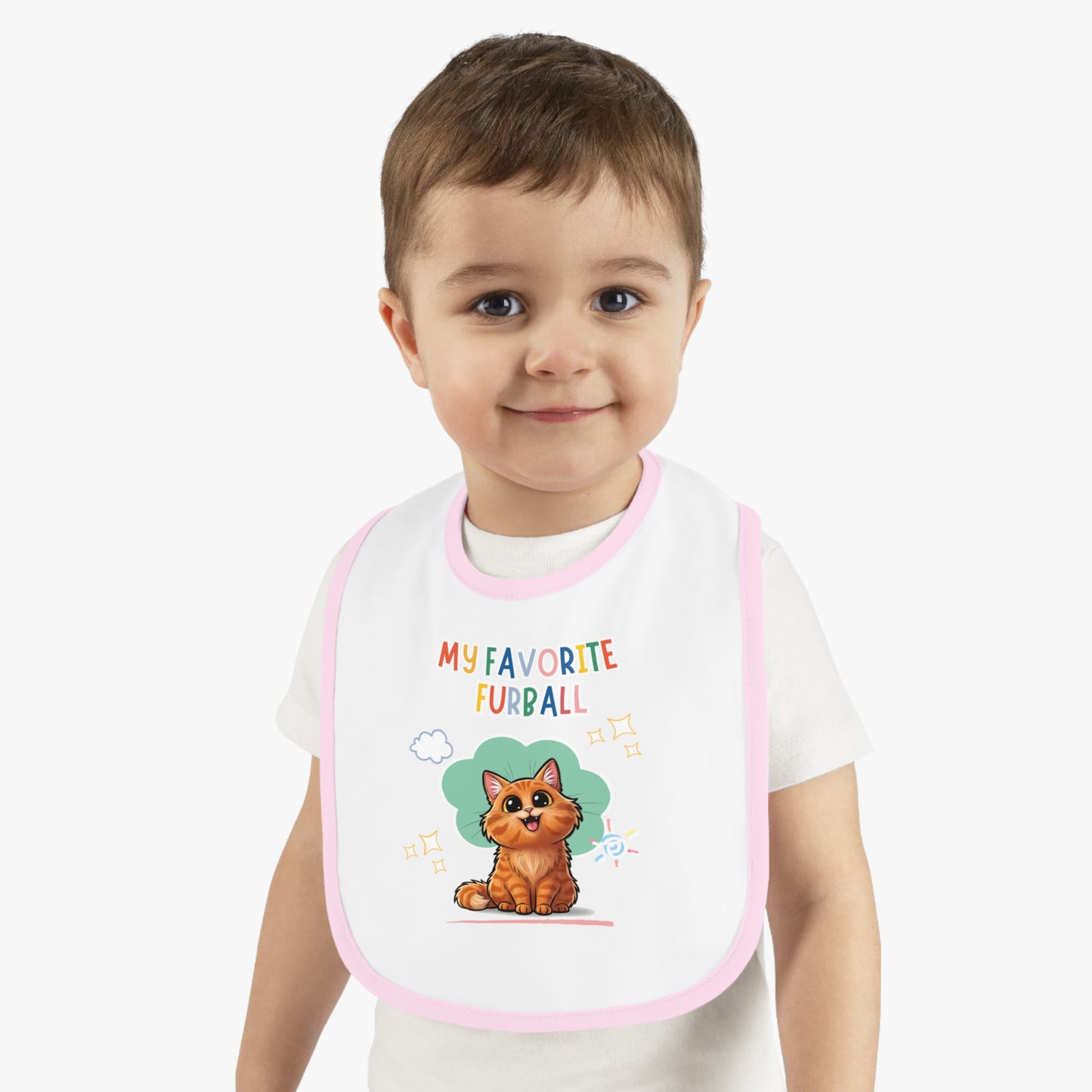 Long hair Orange Cat Favorite Furball Baby Bib