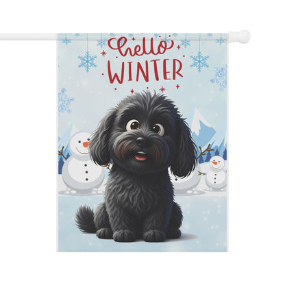 Doodle Hello Winter Garden Banner