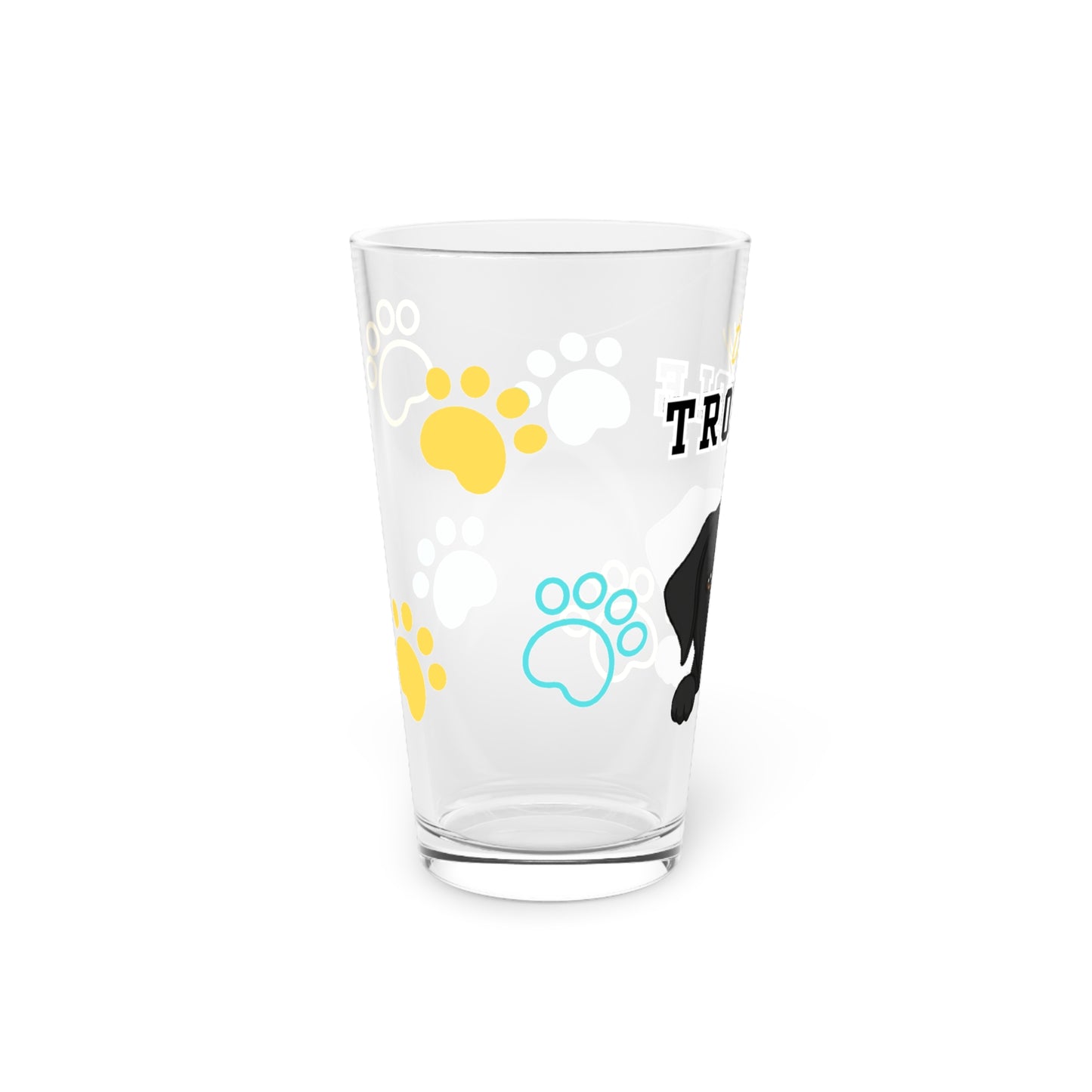 Labrador Tiny Trouble Pint Glass