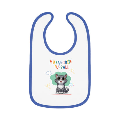 Shorthair Bi-color Gray Cat Favorite Furball Baby Bib