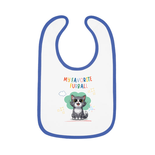 Shorthair Bi-color Gray Cat Favorite Furball Baby Bib