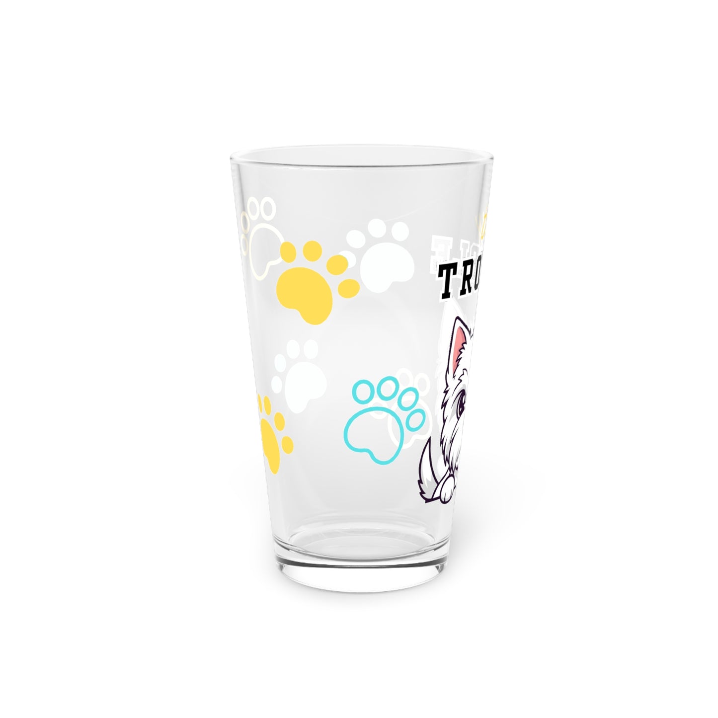 Westie Tiny Trouble Pint Glass