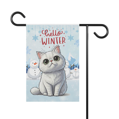 Exotic Shorthair Hello Winter Garden Banner