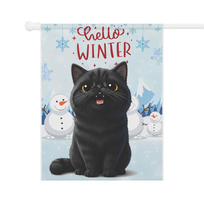 Exotic Shorthair Hello Winter Garden Banner