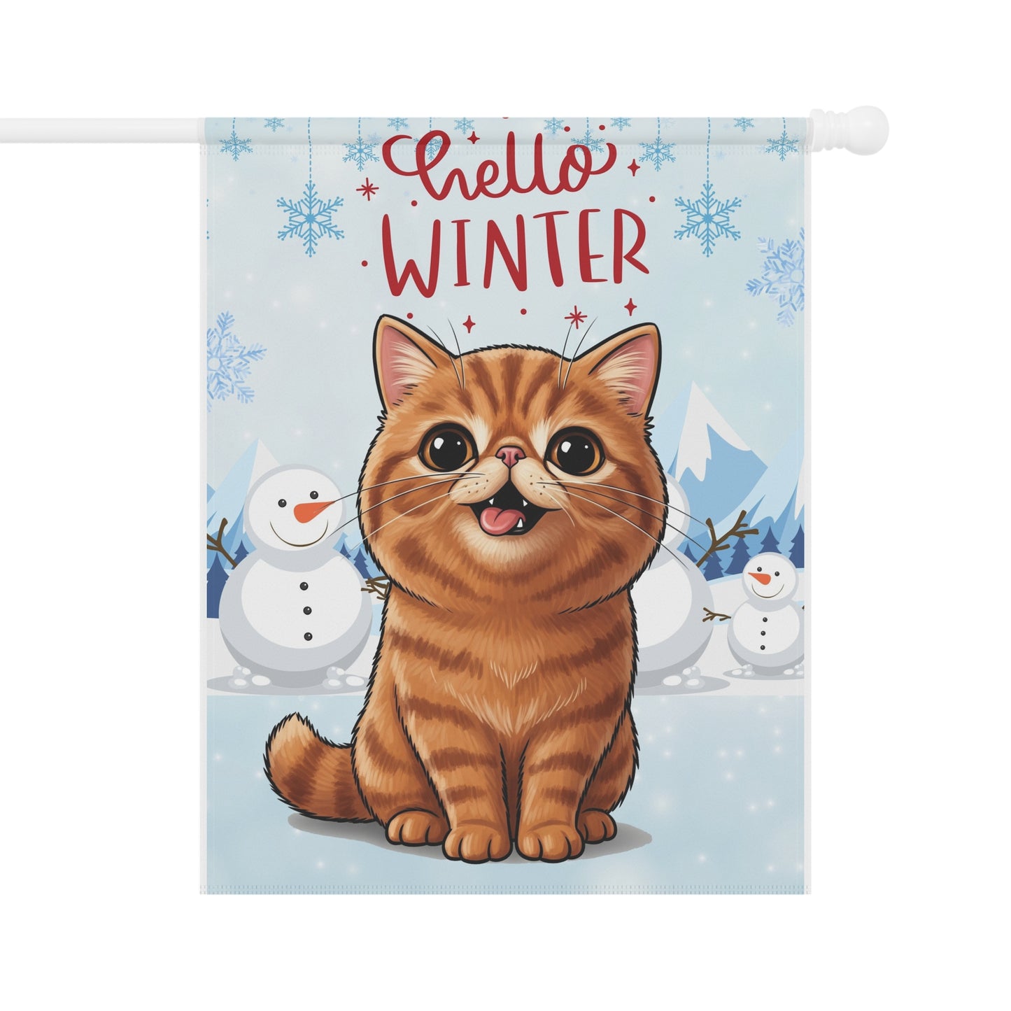 Exotic Shorthair Hello Winter Garden Banner