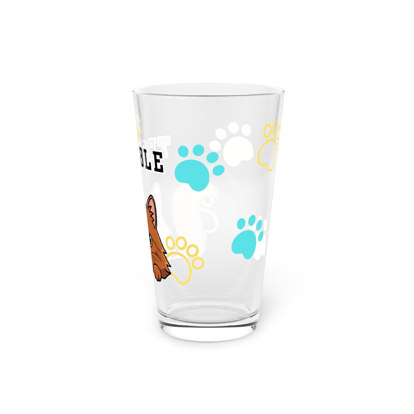 Long hair brown cat Tiny Trouble Pint Glass