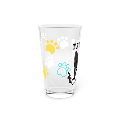 Boston Terrier Tiny Trouble Pint Glass
