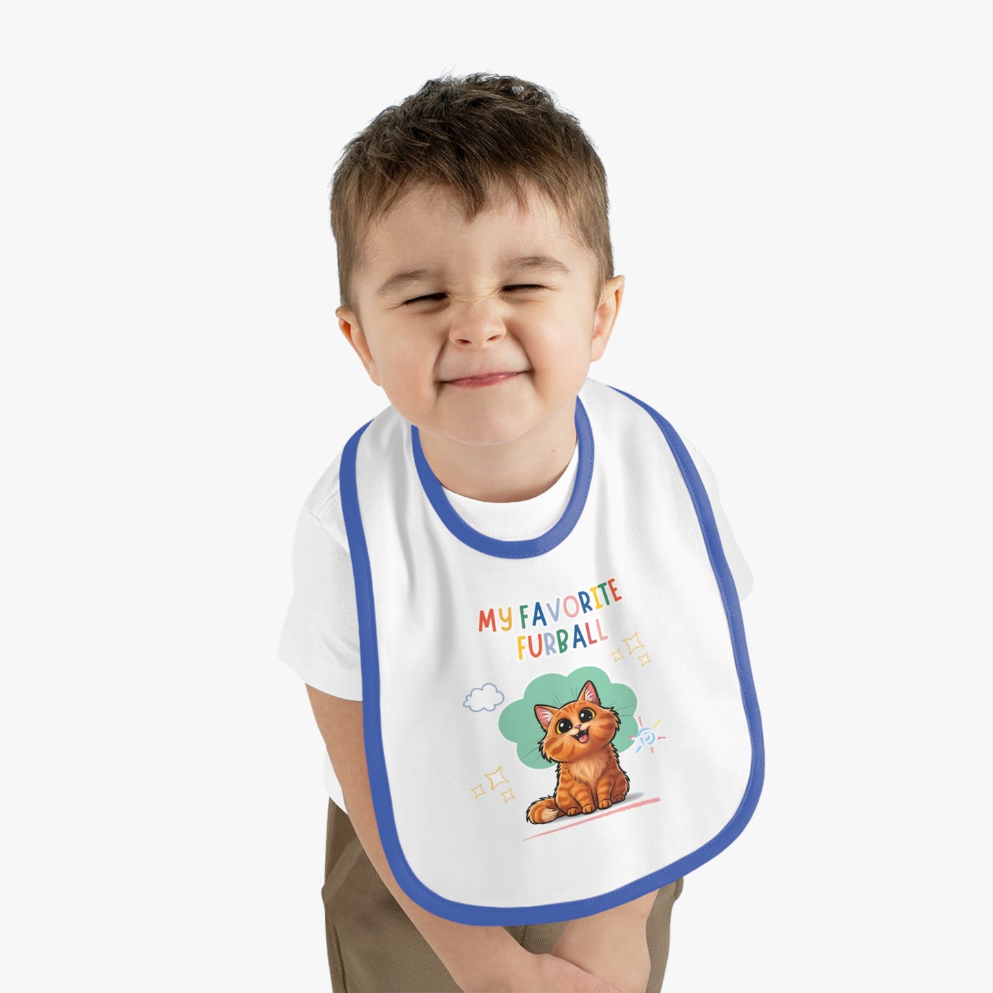 Long hair Orange Cat Favorite Furball Baby Bib