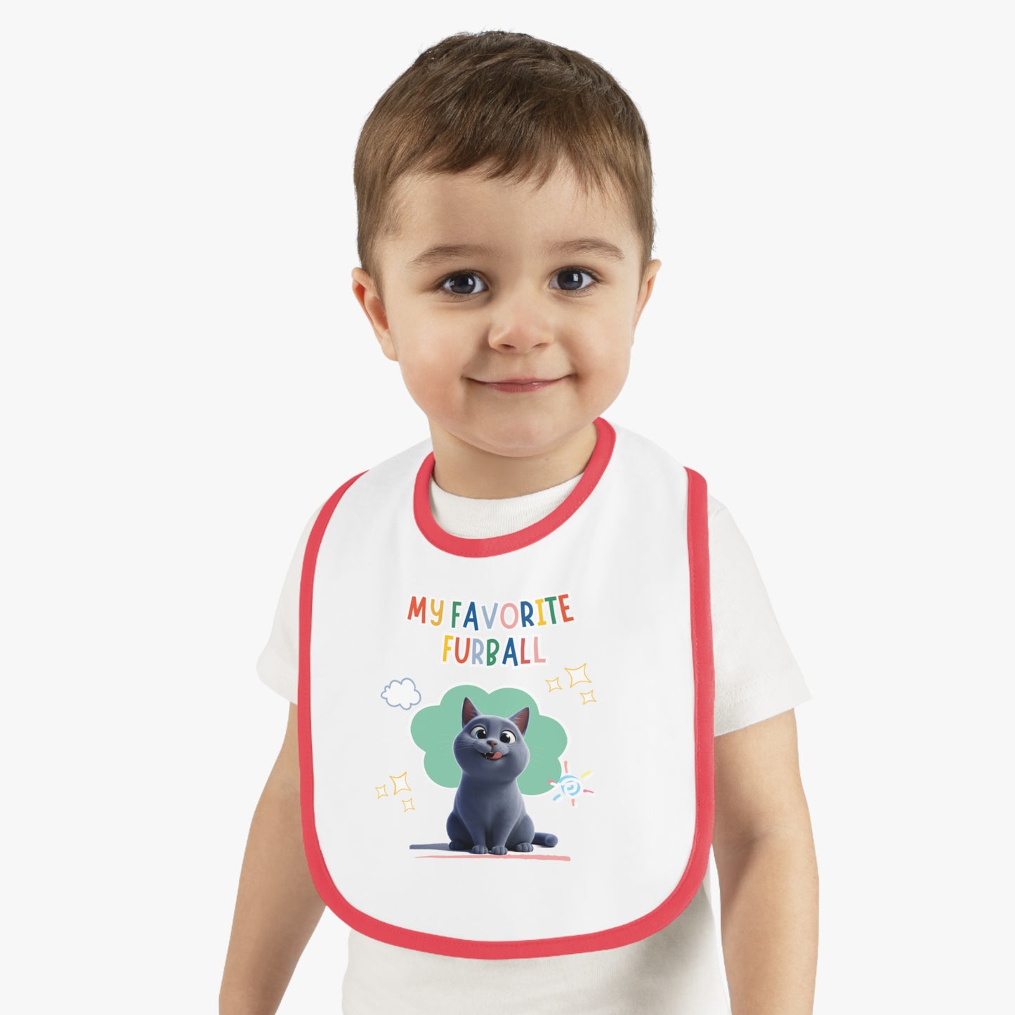 Shorthair Gray Cat Favorite Furball Baby Bib