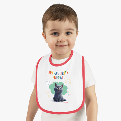 Shorthair Gray Cat Favorite Furball Baby Bib