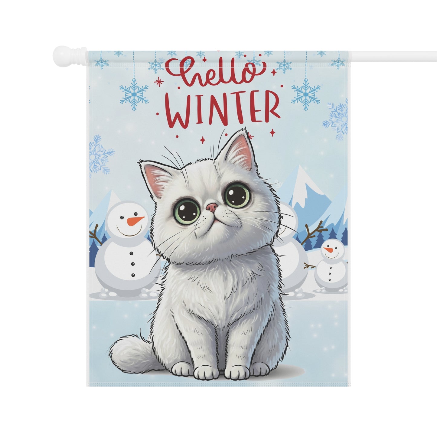 Exotic Shorthair Hello Winter Garden Banner