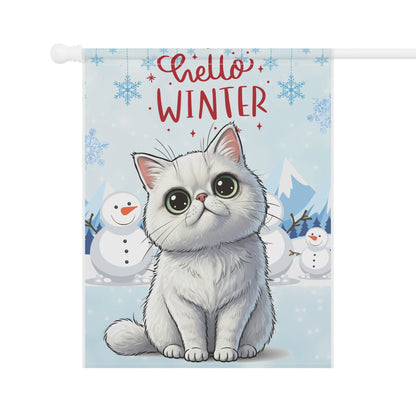 Exotic Shorthair Hello Winter Garden Banner
