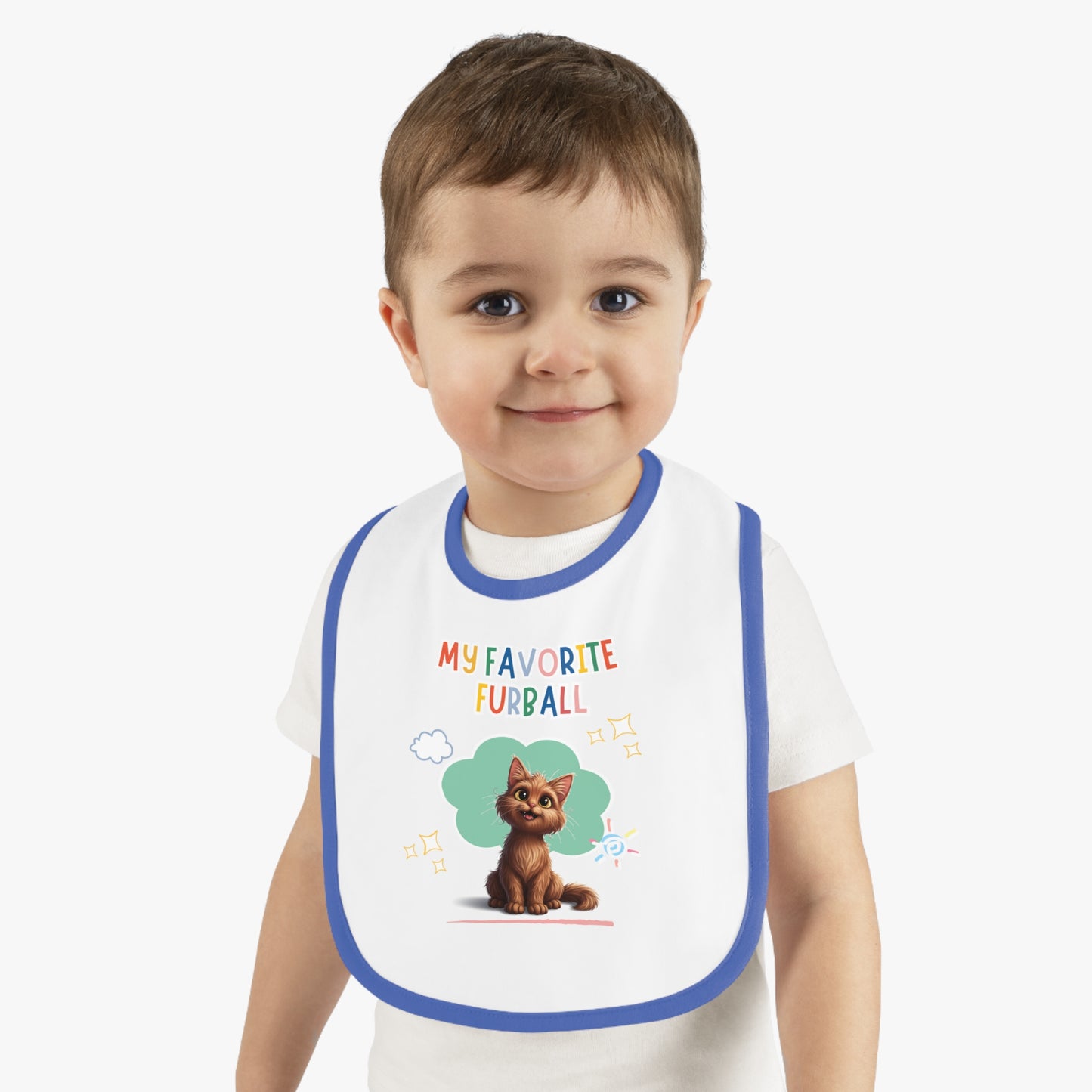Long hair Brown Cat Favorite Furball Baby Bib