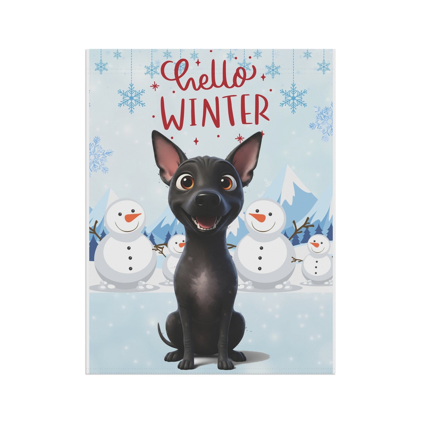 Hairless Dog Hello Winter Garden Banner