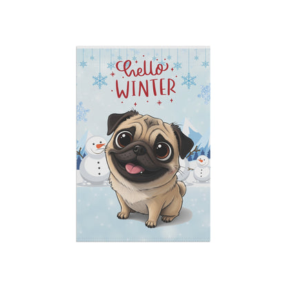 Pug Hello Winter Garden Banner