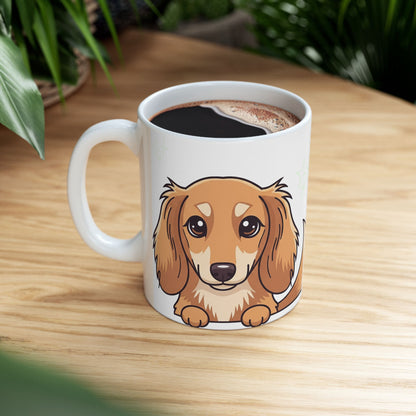 Dachshund Peek-a-Boo Mug | Best Weenie Daddy Gift