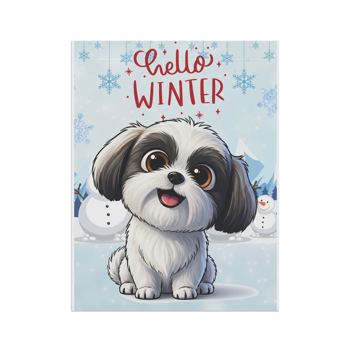 Shih Tzu Hello Winter Garden Banner
