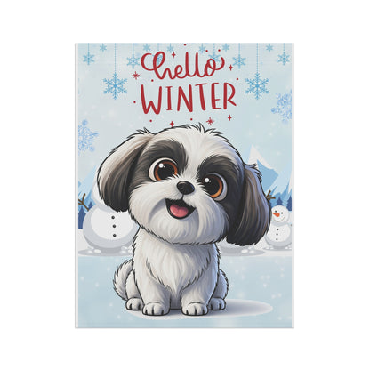 Shih Tzu Hello Winter Garden Banner