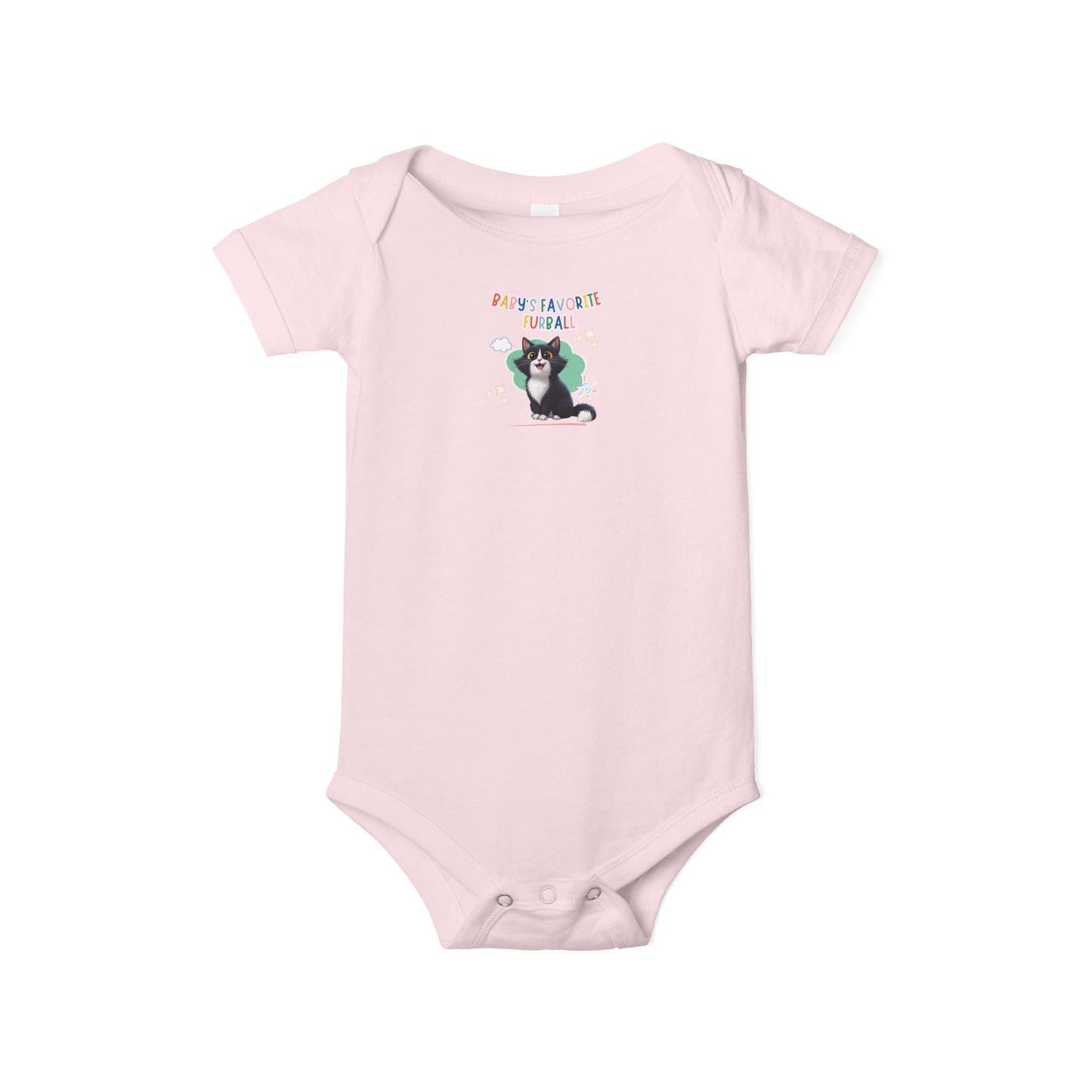 Long hair tuxedo cat Favorite Furball Onesie