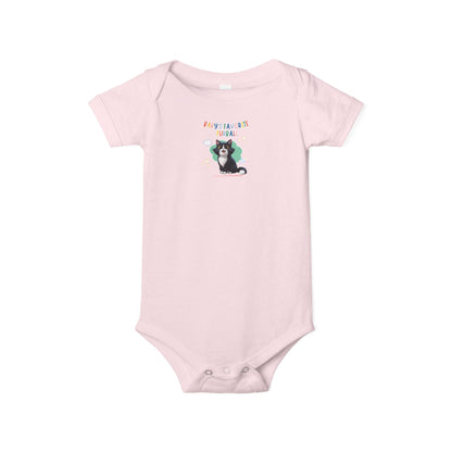 Long hair tuxedo cat Favorite Furball Onesie