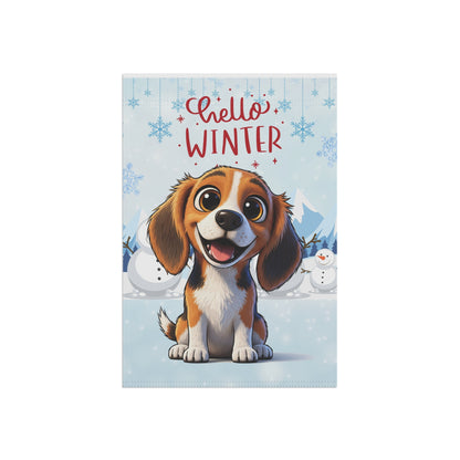 Beagle Hello Winter Garden Banner