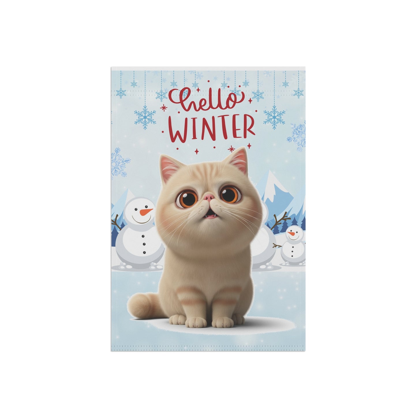 Exotic Shorthair Hello Winter Garden Banner