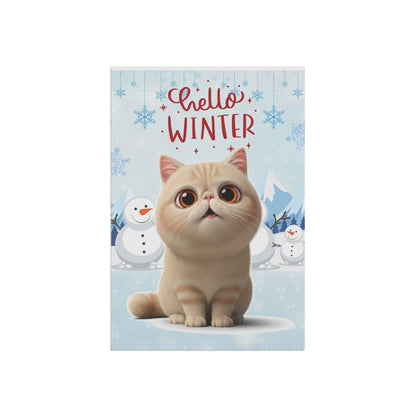 Exotic Shorthair Hello Winter Garden Banner