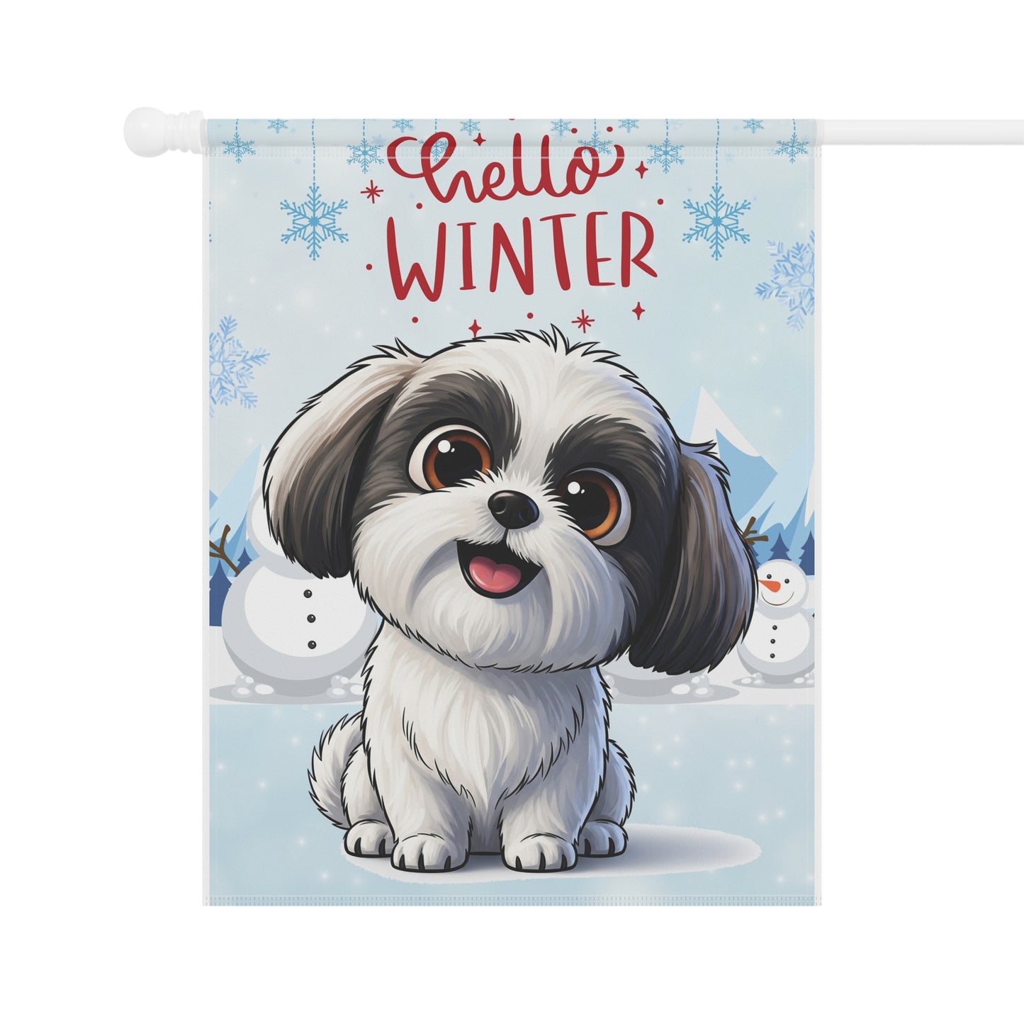 Shih Tzu Hello Winter Garden Banner