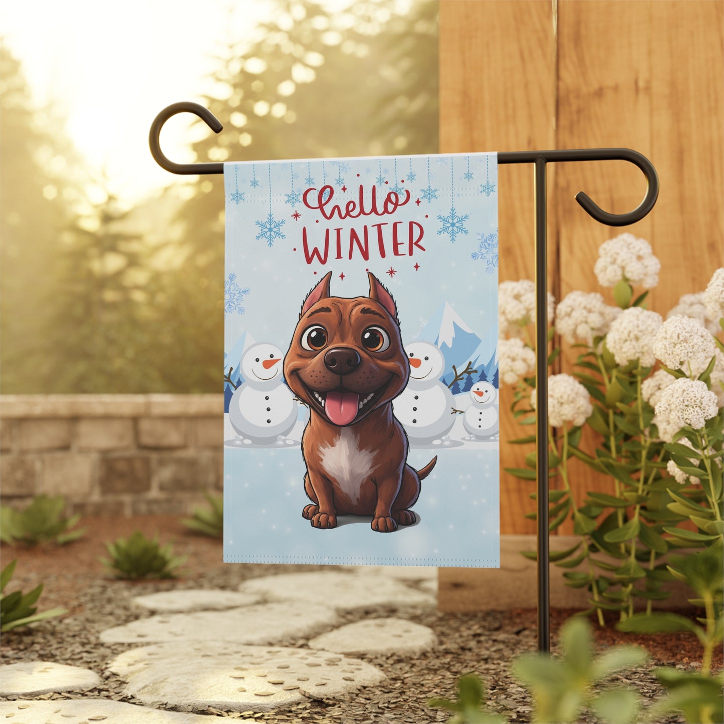 Pitbull Hello Winter Garden Banner