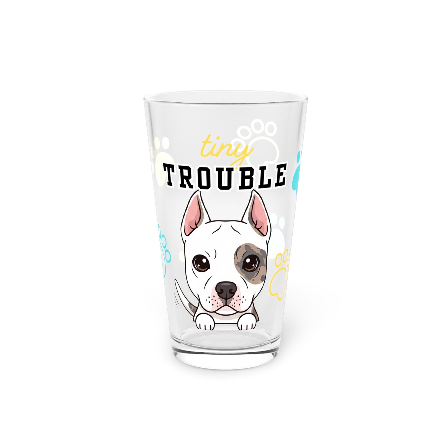 Staffy Tiny Trouble Pint Glass