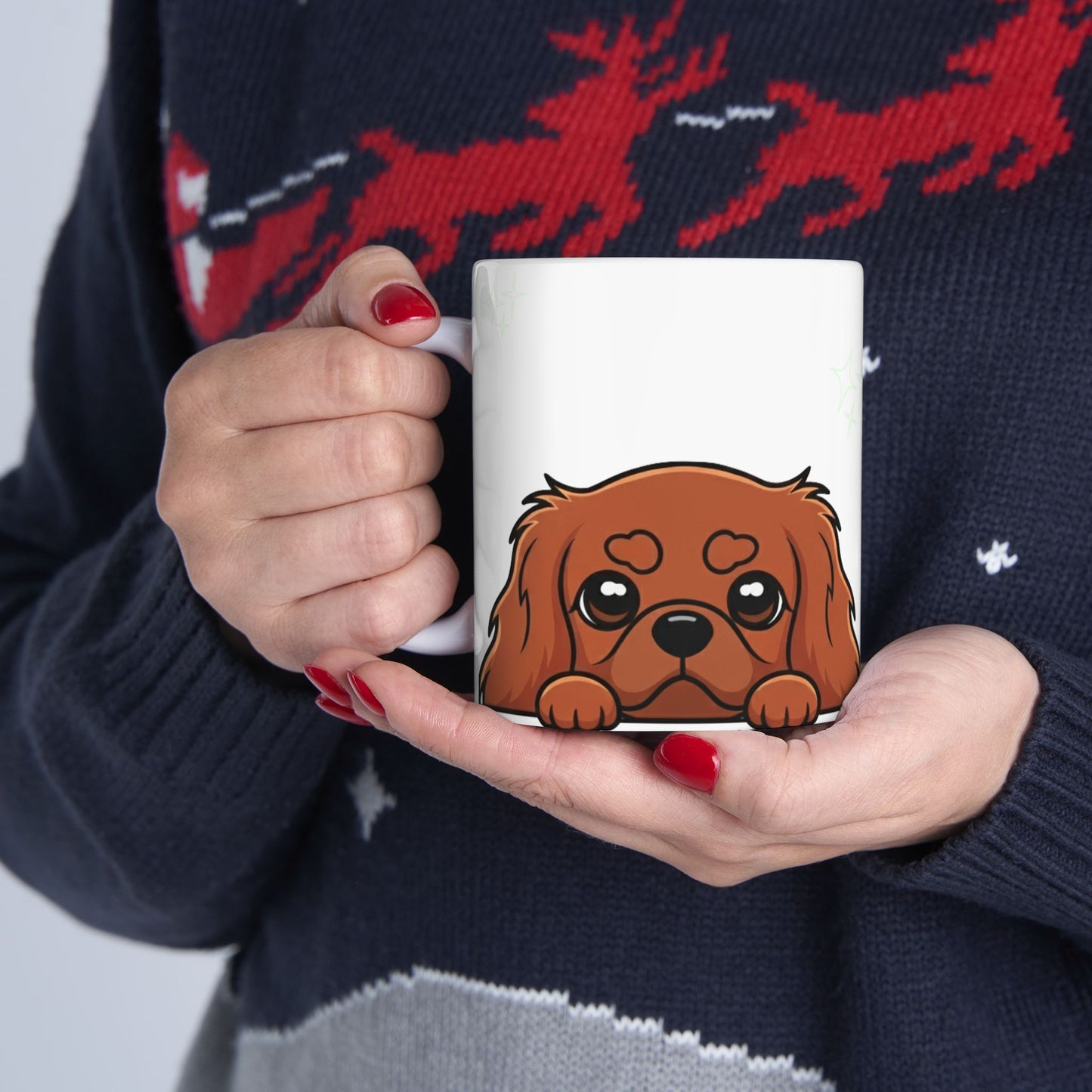 Cavalier King Charles Spaniel Peek-a-Boo Mug | Best Cavalier Mama Gift