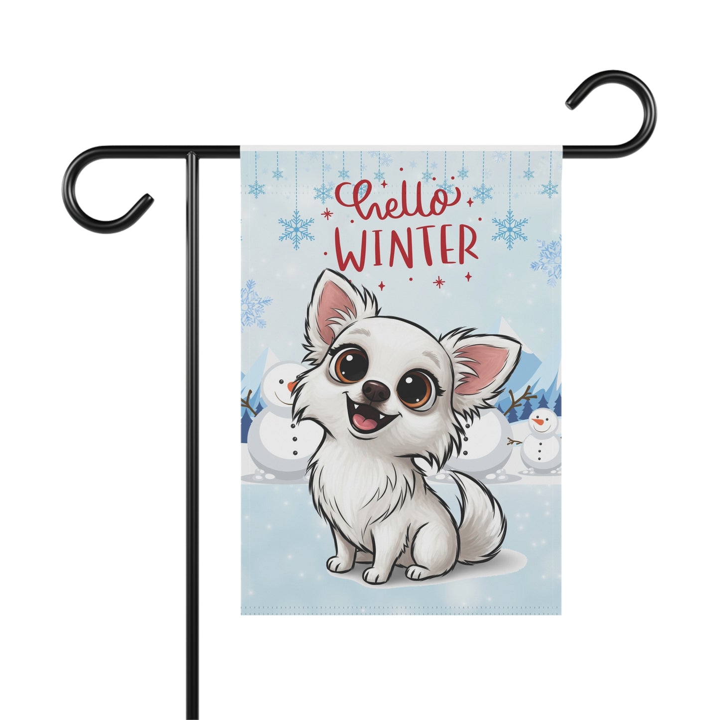 Chihuahua Hello Winter Garden Banner