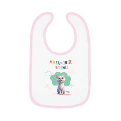 Shorthair White Cat Favorite Furball Baby Bib
