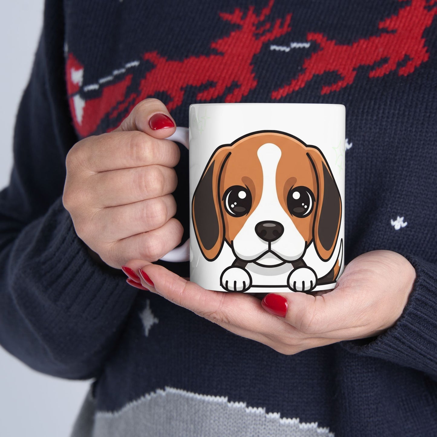 Beagle Peek-a-Boo Mug | Best Beagle Daddy Gift