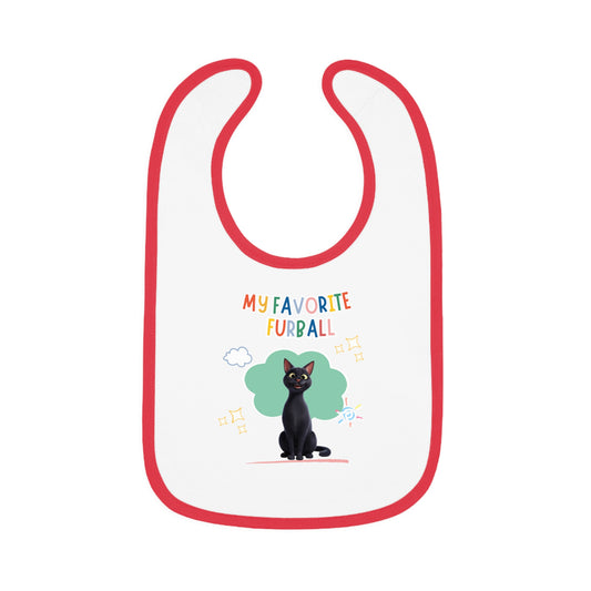 Shorthair Black Cat Favorite Furball Baby Bib