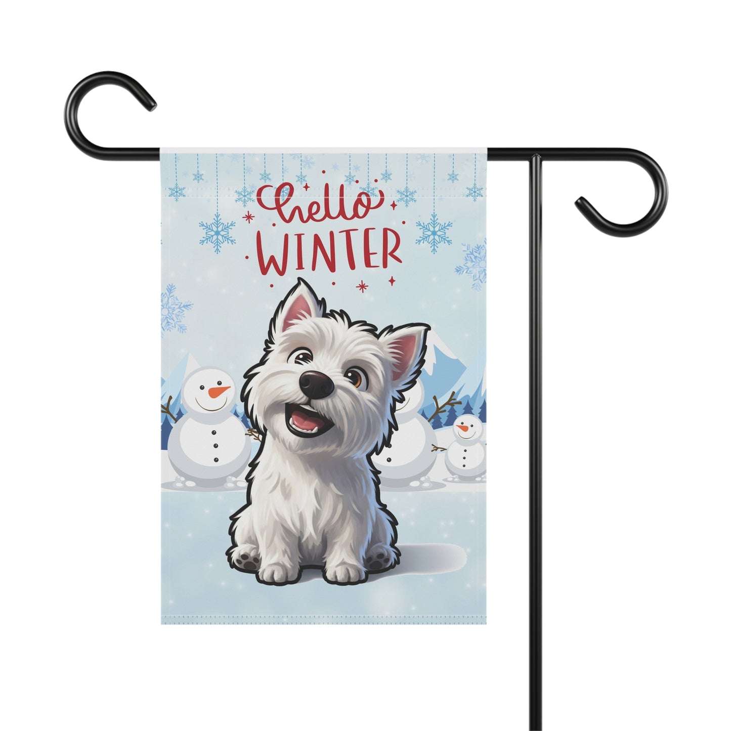 Westie Hello Winter Garden Banner