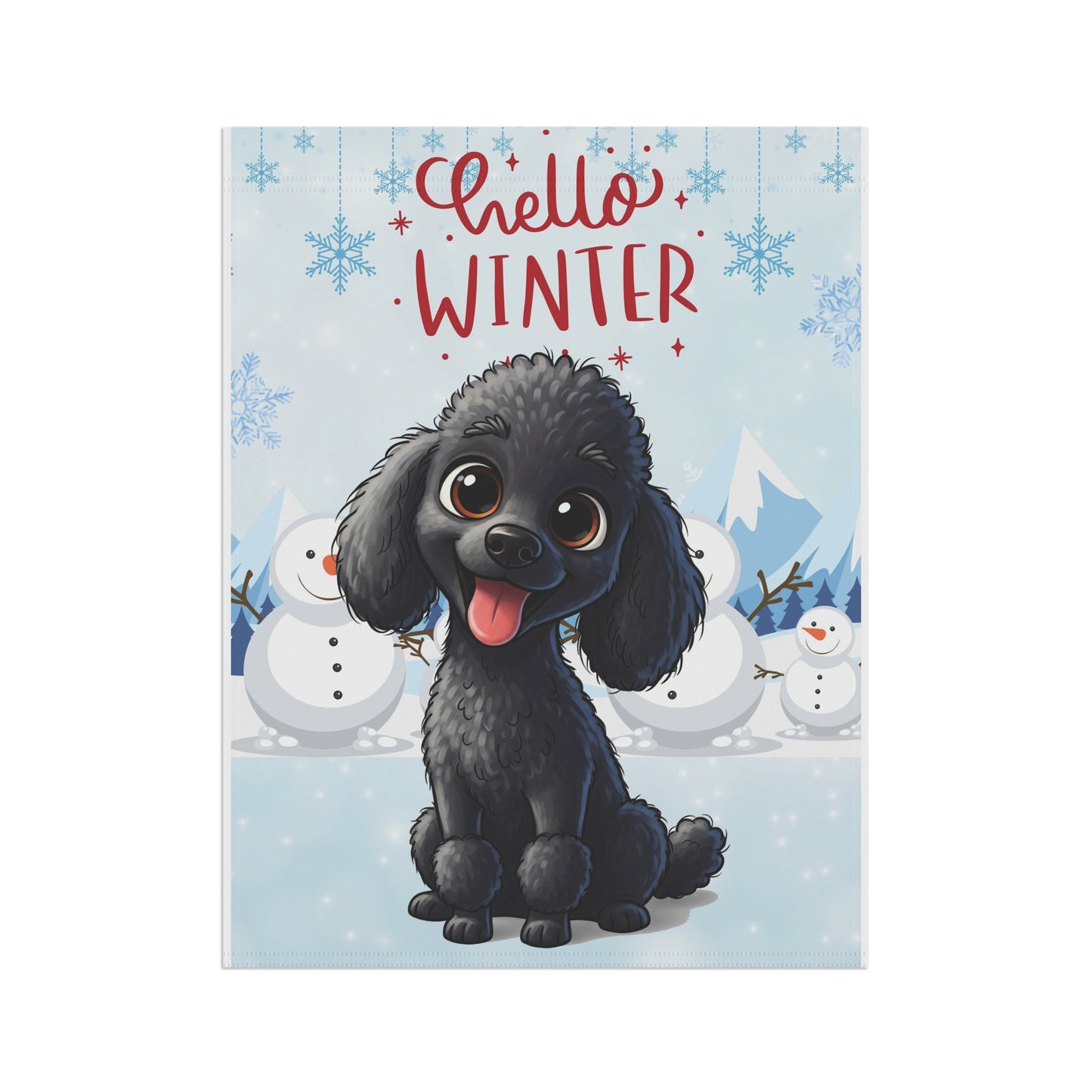 Poodle Hello Winter Garden Banner