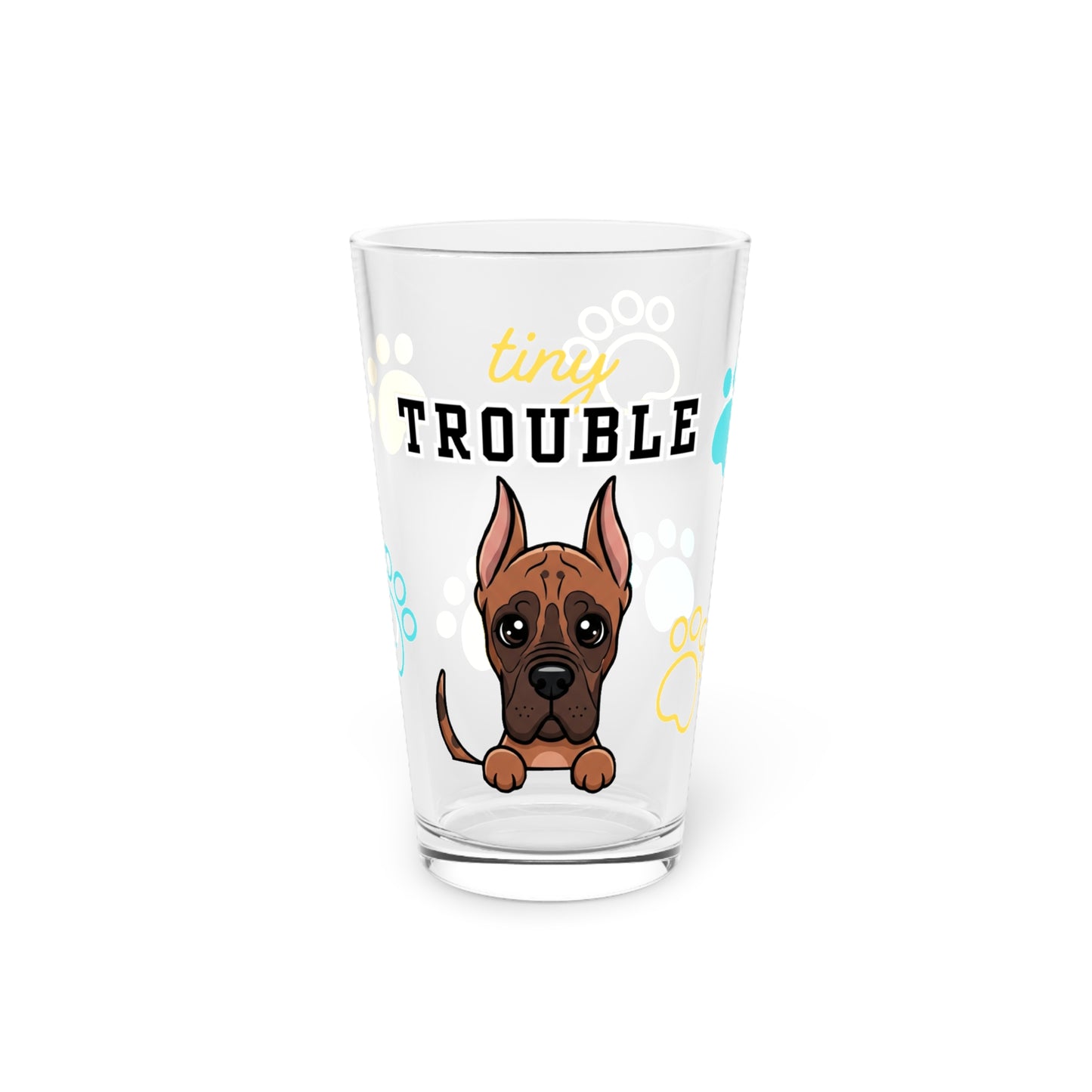 Great Dane Tiny Trouble Pint Glass