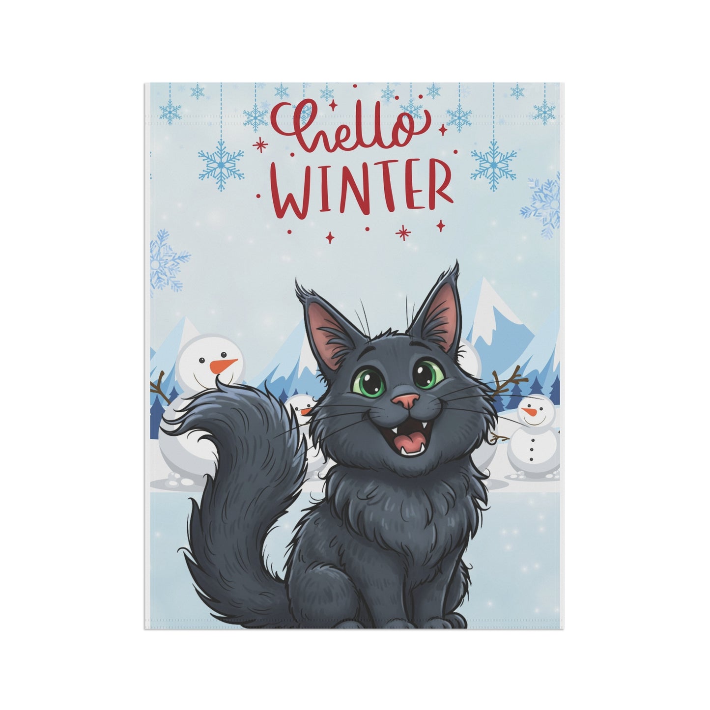 Maine Coon Hello Winter Garden Banner