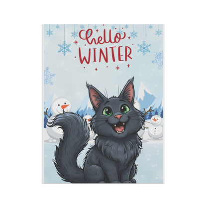 Maine Coon Hello Winter Garden Banner